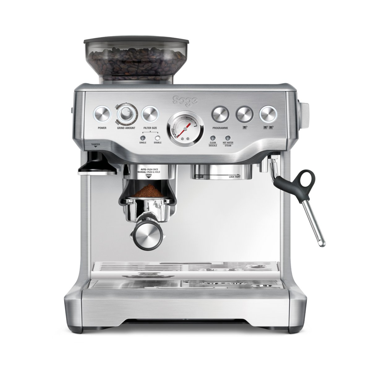 Deze espressomachine maakt een losse koffiemolen overbodig